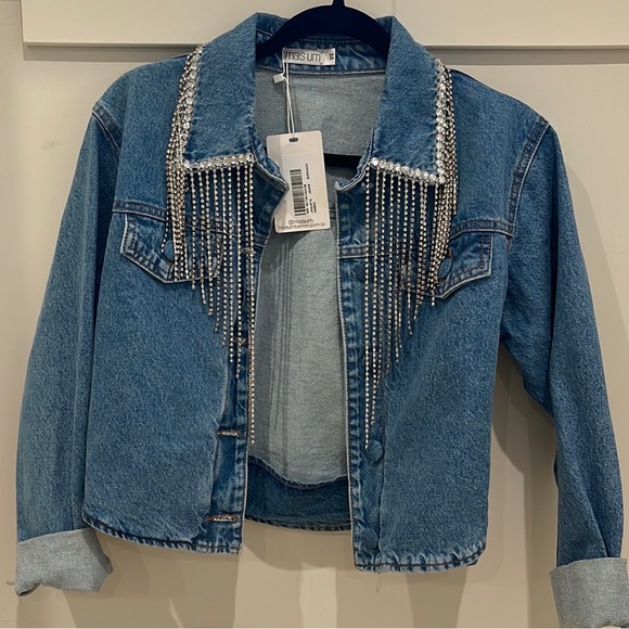 NWT UNIQUE QUEEN 🐝 INSPIRED DENIM JACKET - Picture 2 of 7